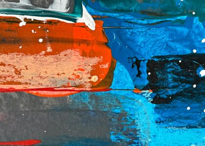 Oil painting with thick oil paint texture